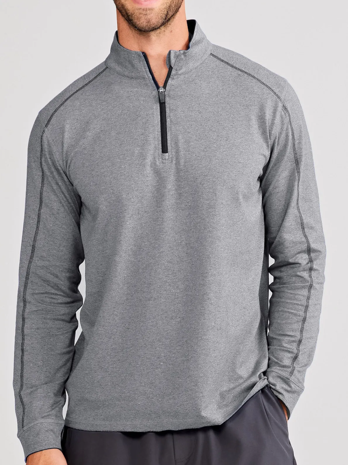 Carrollton Lightweight Quarter Zip - Jaspe