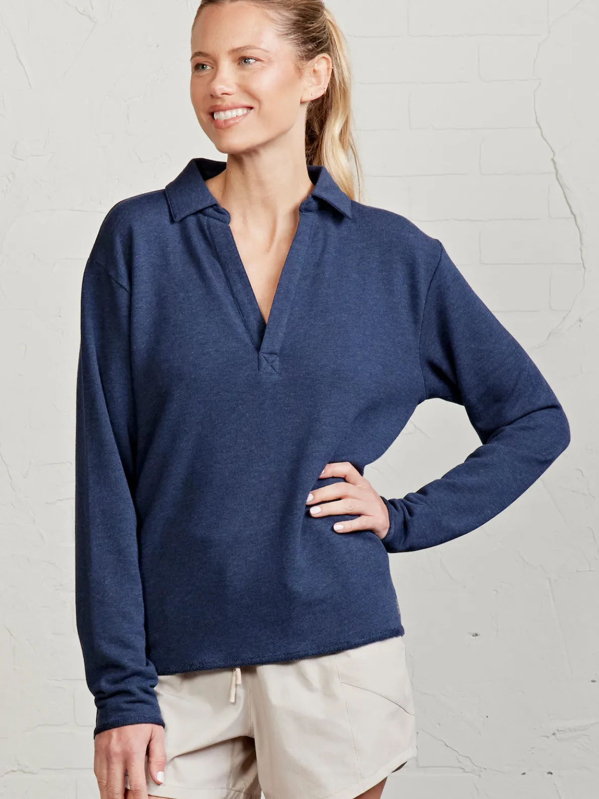 French Terry Polo Sweatshirt