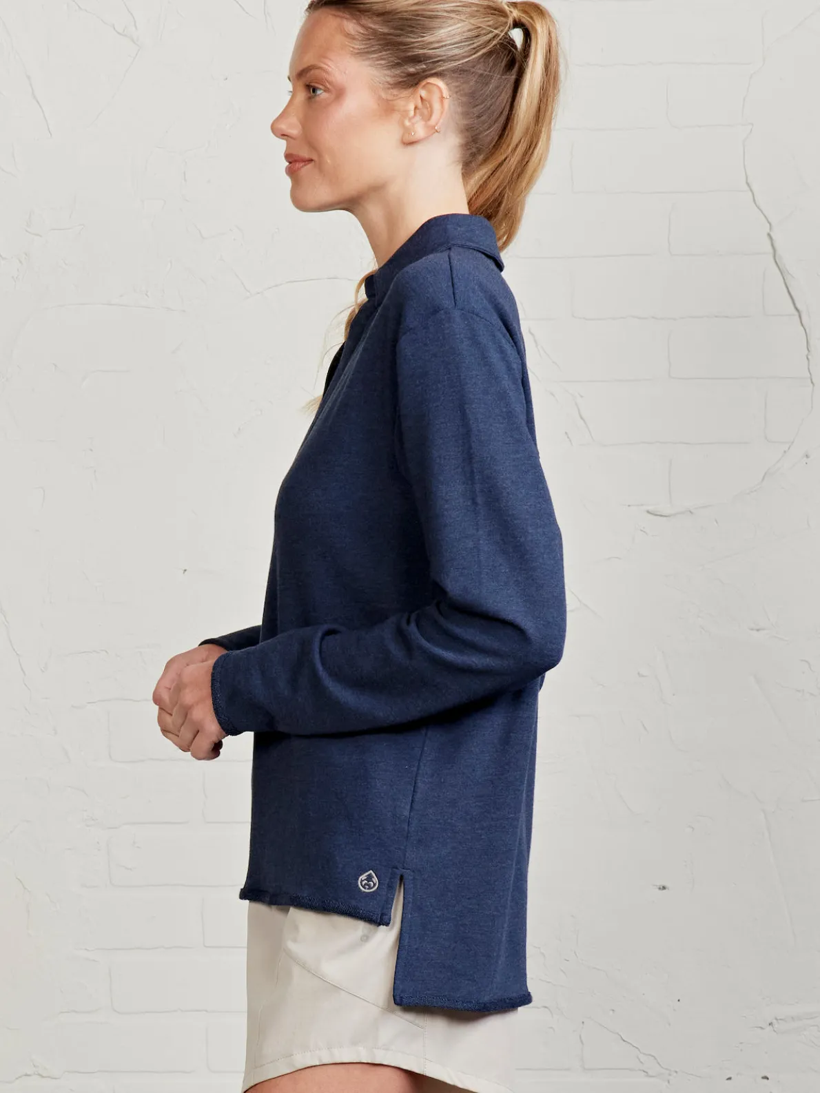 French Terry Polo Sweatshirt