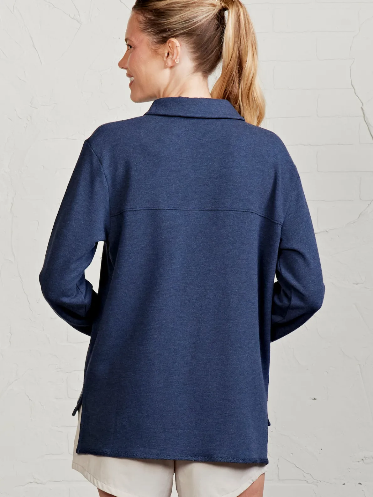 French Terry Polo Sweatshirt