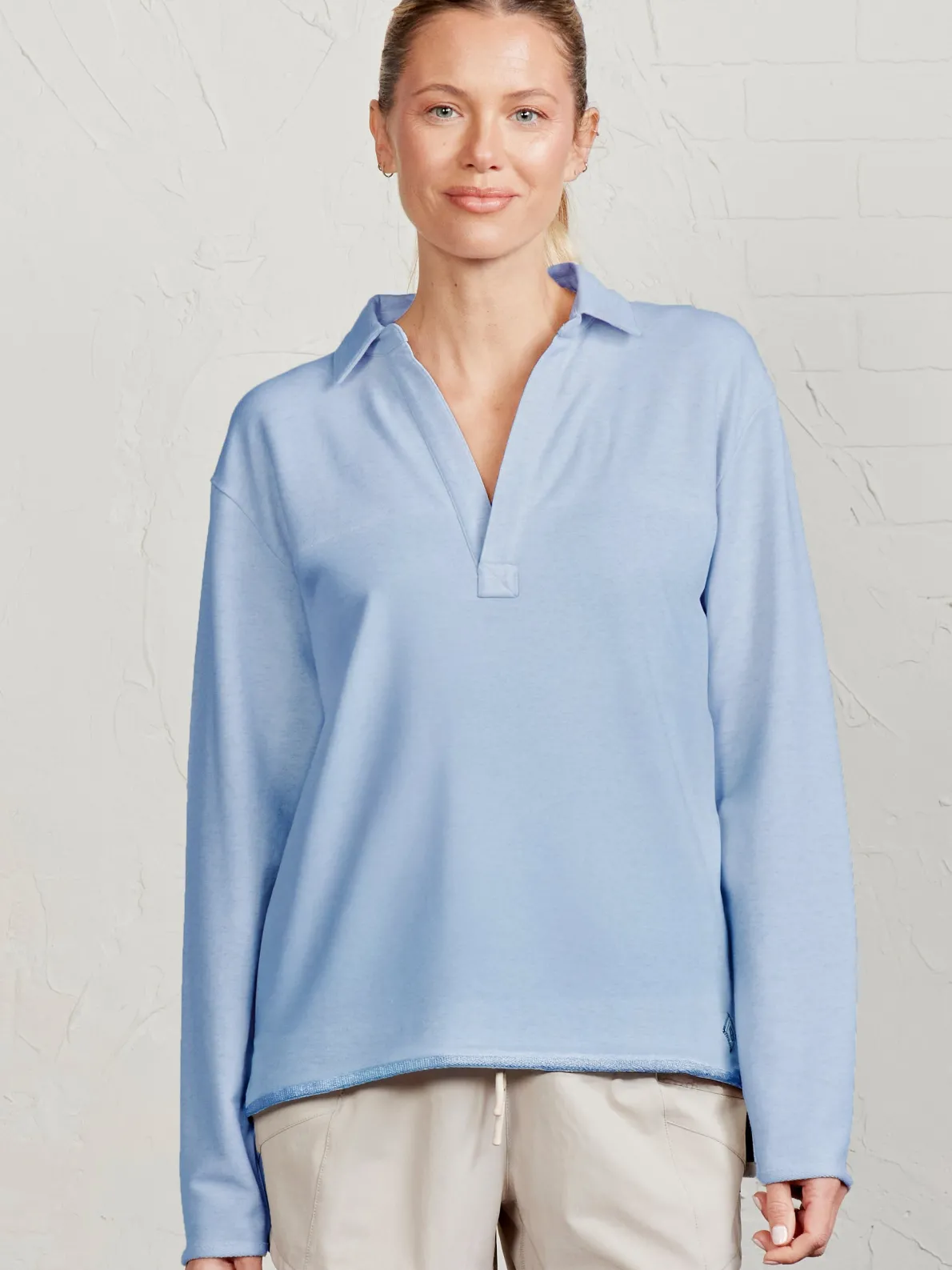 French Terry Polo Sweatshirt