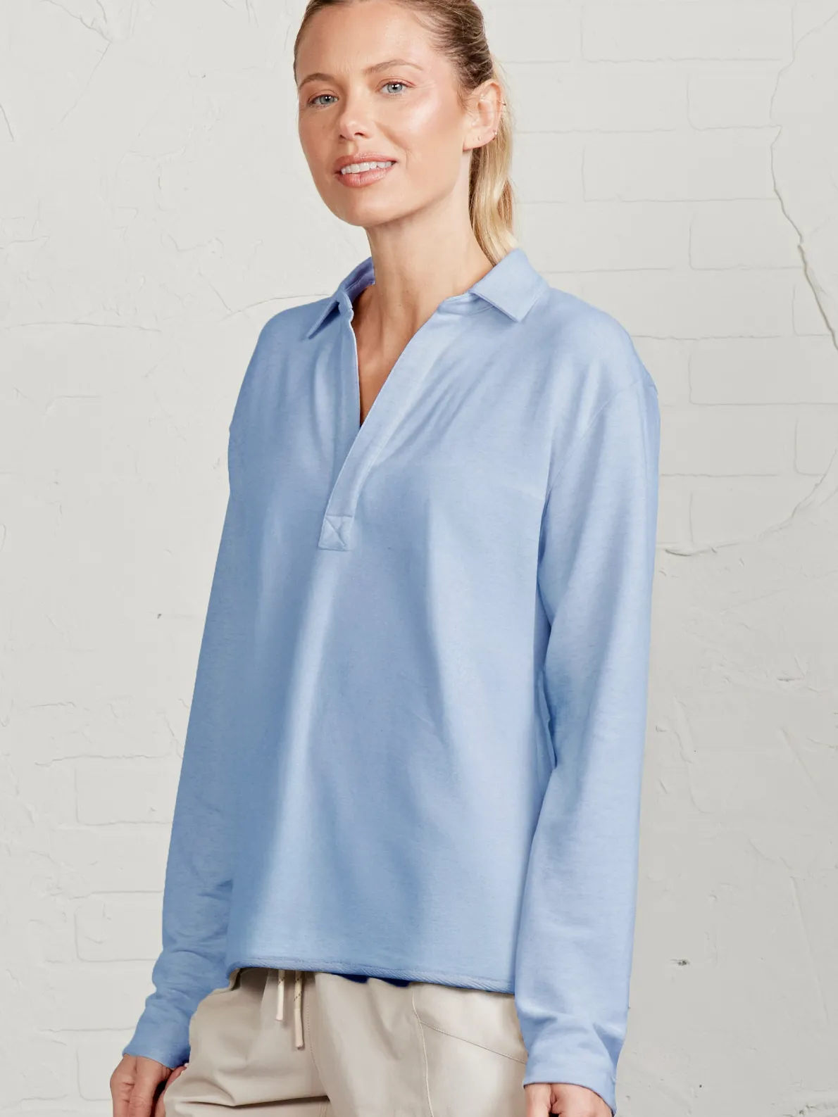 French Terry Polo Sweatshirt