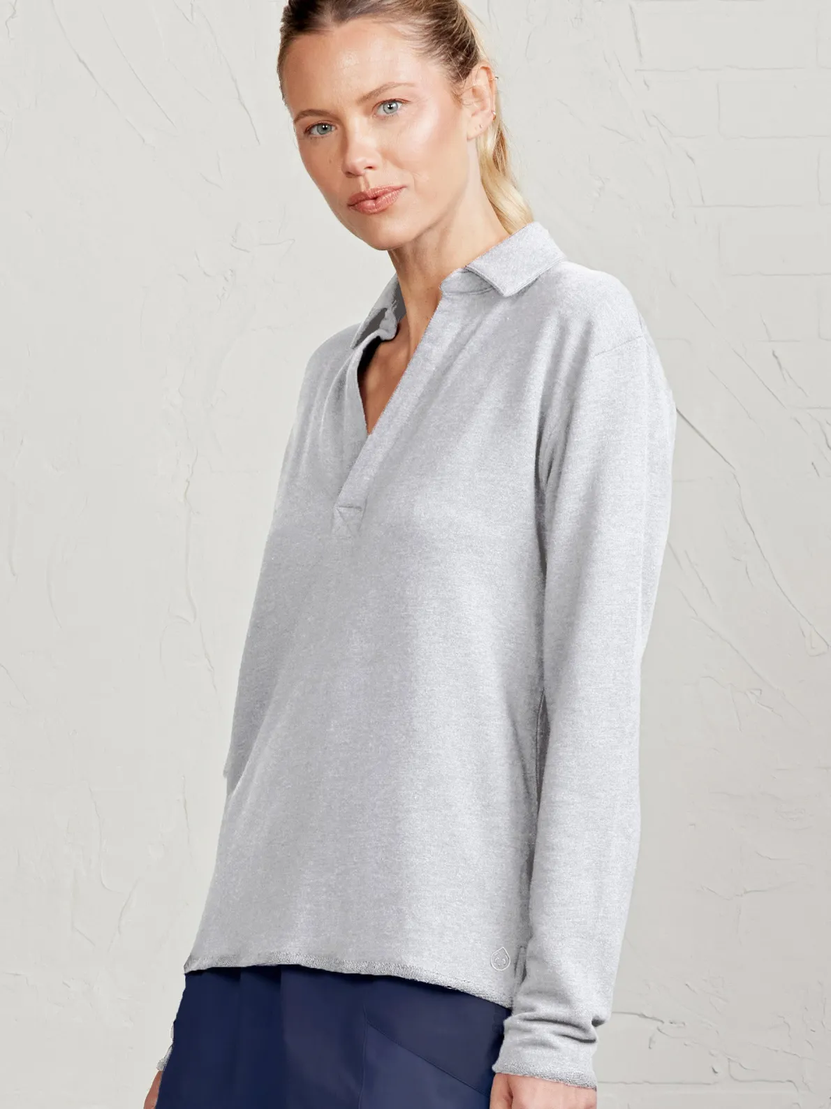 French Terry Polo Sweatshirt
