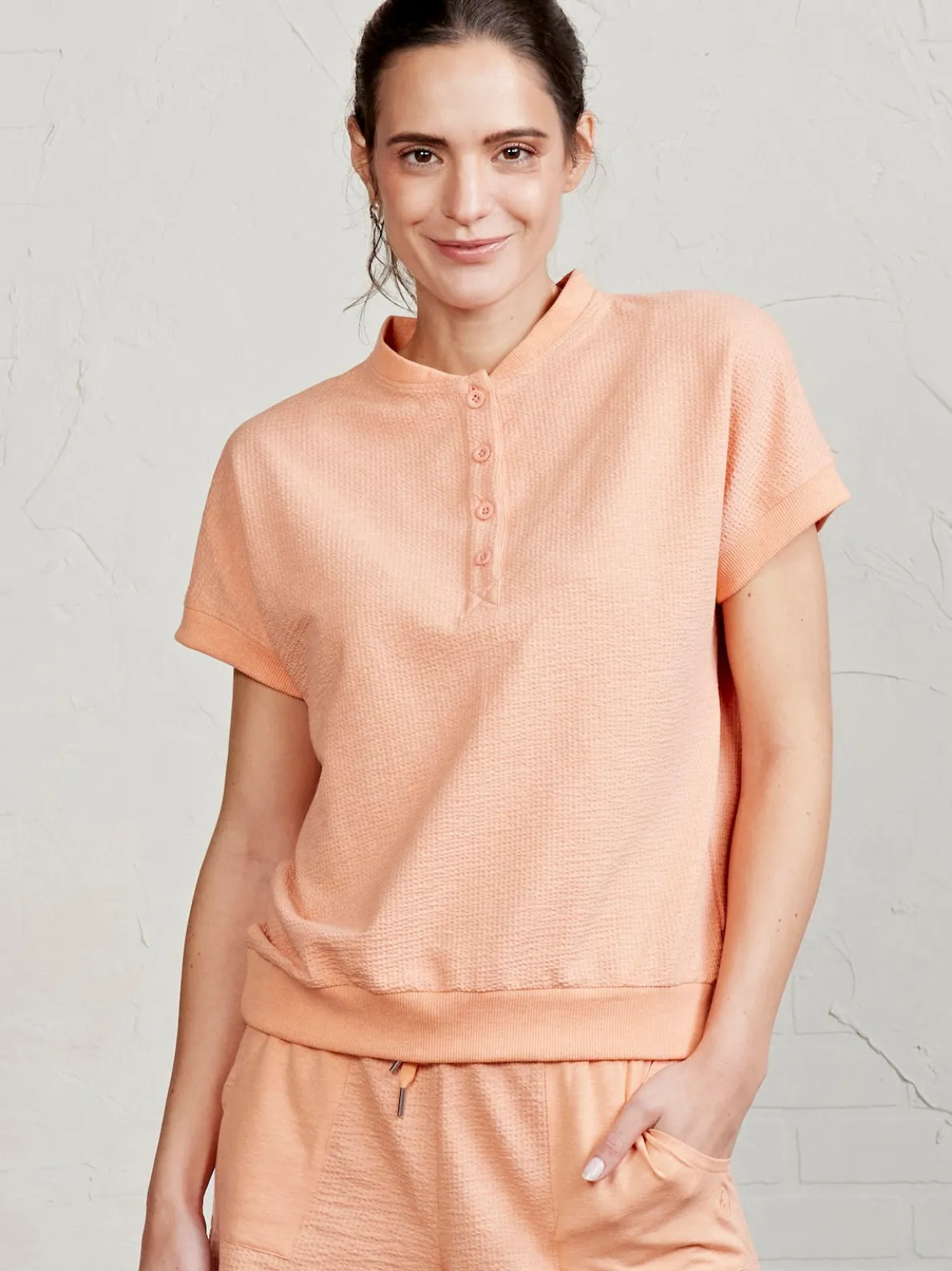 Villa Knit Seersucker Short Sleeve Henley